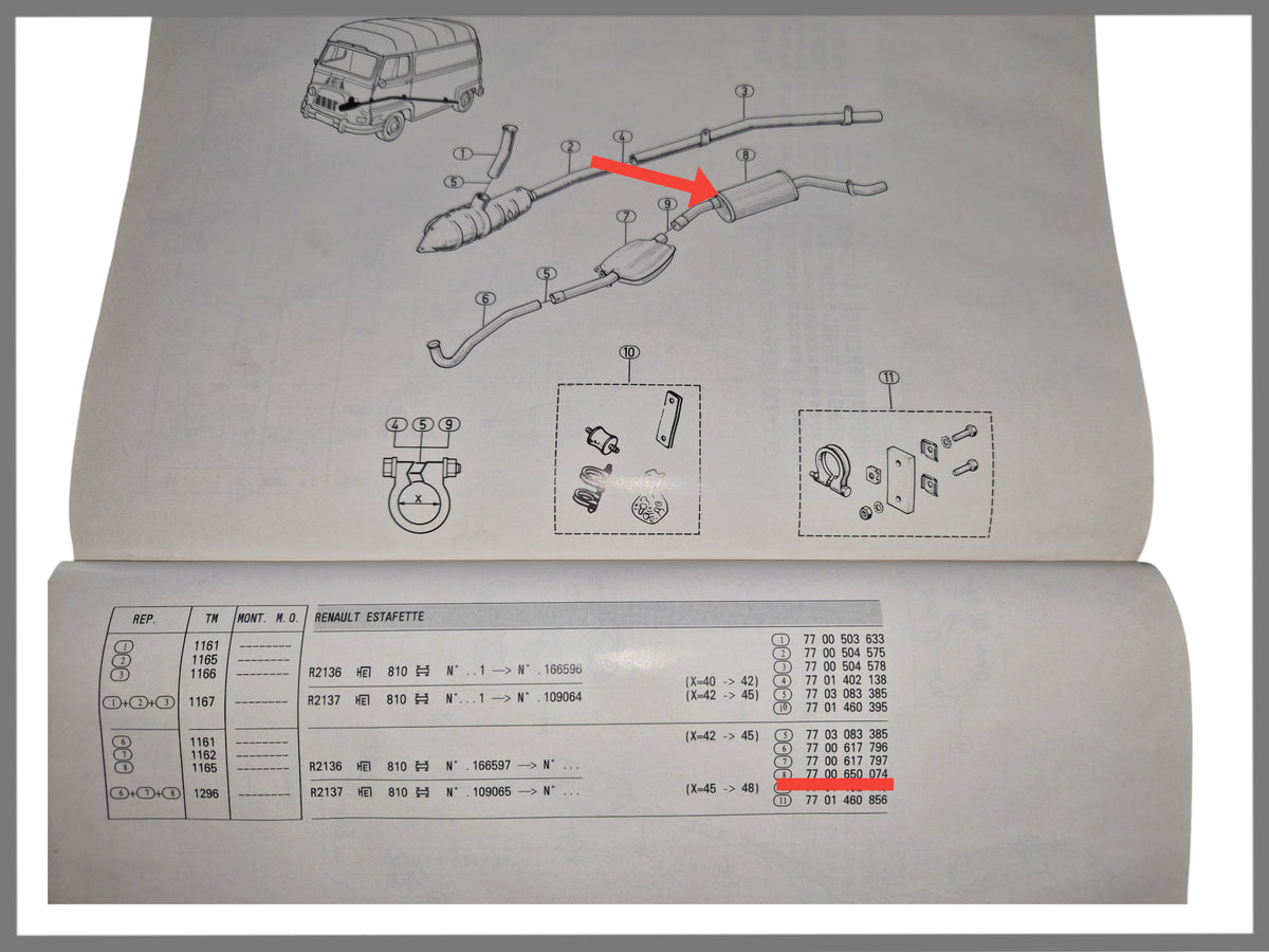 Endschalldämpfer - Renault Estafette - OEM 7700650074