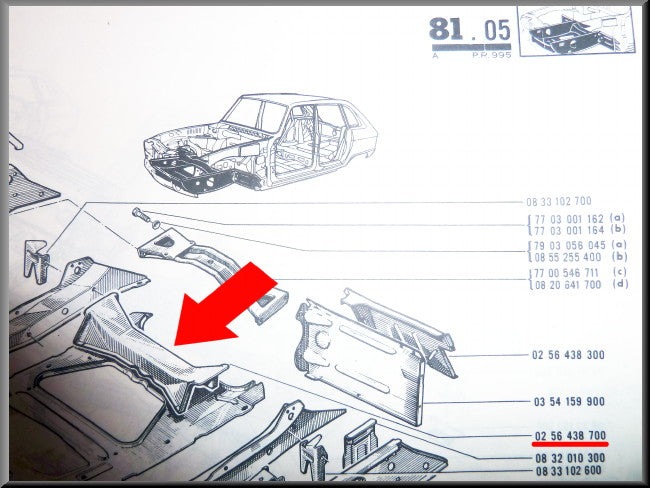 Poutre avant – Renault 16 – OEM 0256438700