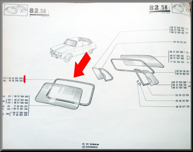 Joint de pare-brise – Renault 16 – OEM 0556246100