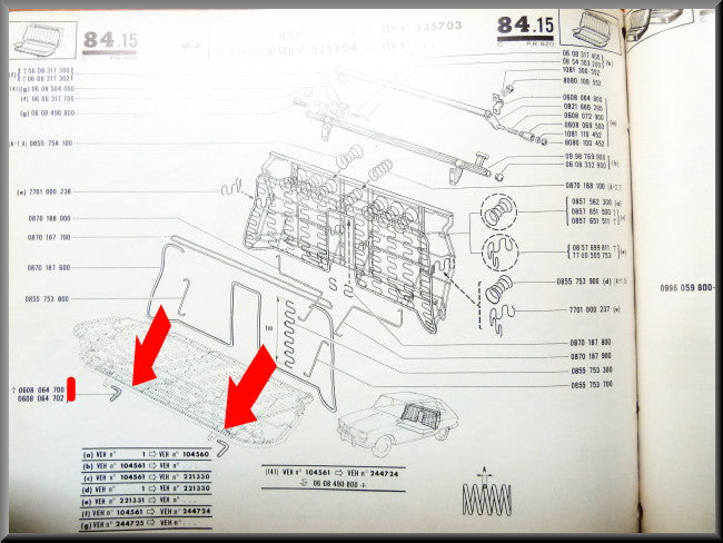 Verrouillage de banquette arrière – Renault 16 – OEM 0608064700