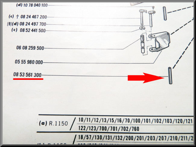 Door hinge pin – Renault 16 – OEM 0853561300