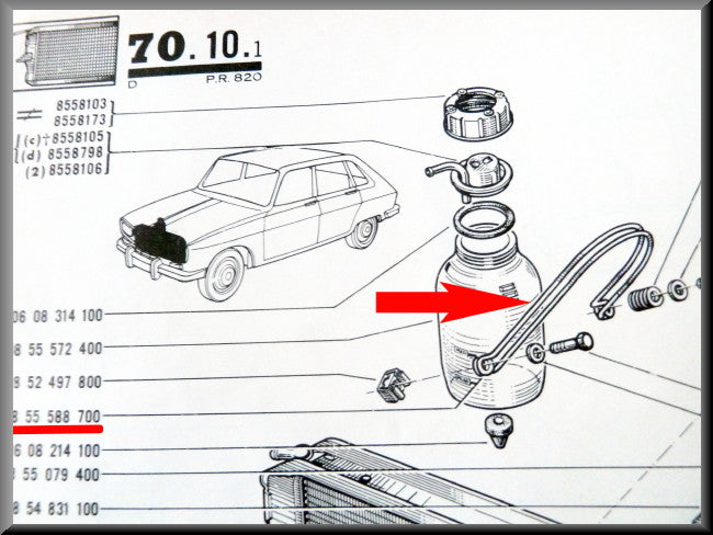 Expansion tank mounting – Renault 16 – OEM 0855588700