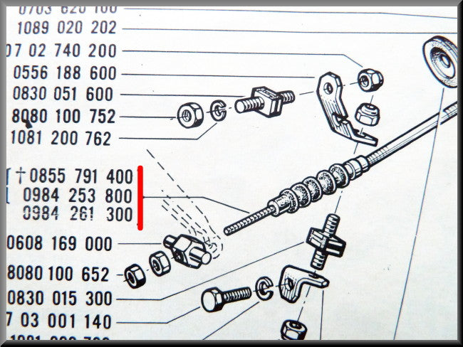 Câble d'embrayage – Renault 16 L (1150) – OEM 0855791400