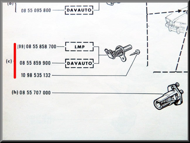 Deurschakelaar binnenverlichting met rubber – Renault 16 – OEM 0855858700A