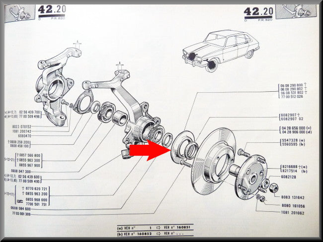 Stofring lagers voortrein – Renault 16 – OEM 7700512026