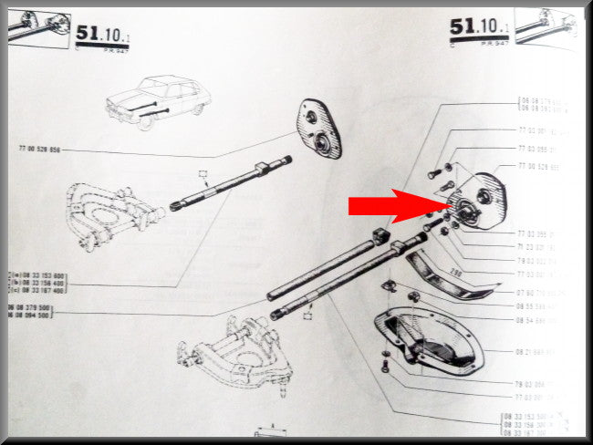 Jambe de force suspension avant gauche – Renault 16 – OEM 7700528655