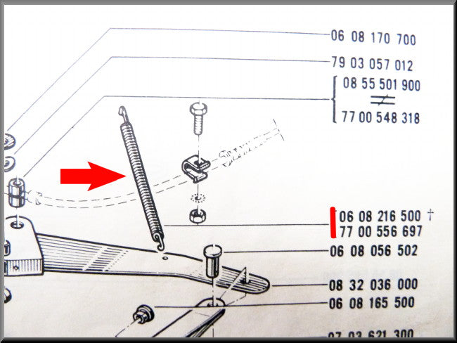 Ressort câble de frein à main – Renault 16 – OEM 7700556697