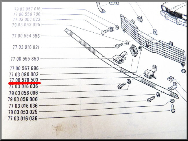 Bevestigingsklem sierstrip – Renault 16 – OEM 7700570503