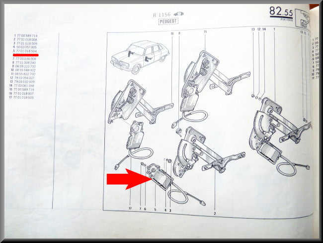 Moteur d'essuie-glace - Peugeot 504 – Renault 16 TX – OEM 7701018504