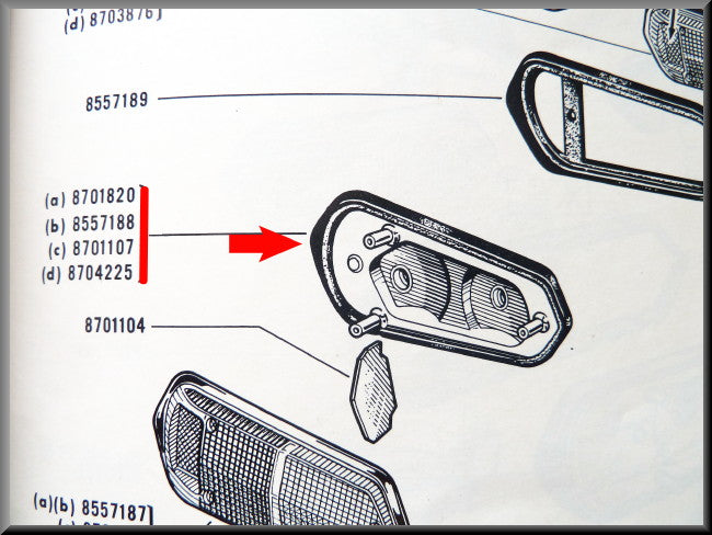 Achterlicht huis links – Renault 16 – OEM 0870182000