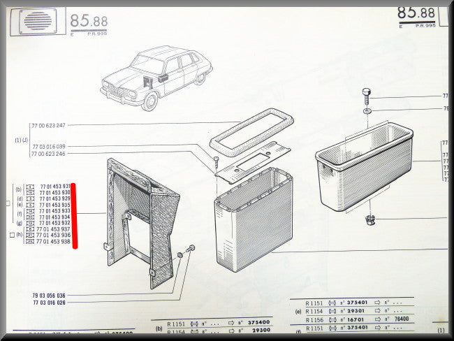 Console radio – Renault 16 – OEM 7701453937