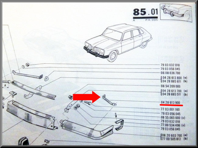 Support de pare-chocs avant gauche – Renault 16 – OEM 0428613900