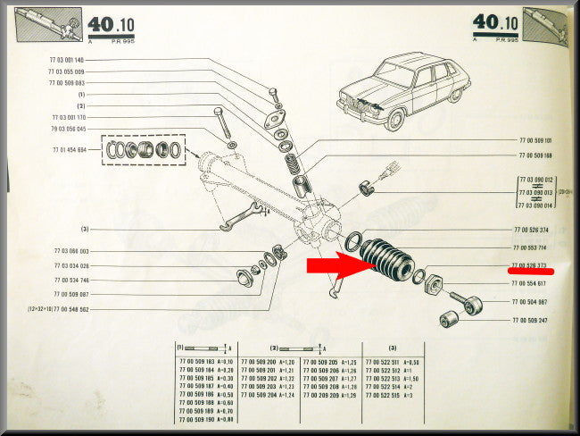 Steering rack gaiter – Renault 16 - Renault 12 - Renault 17 - OEM 7700553714