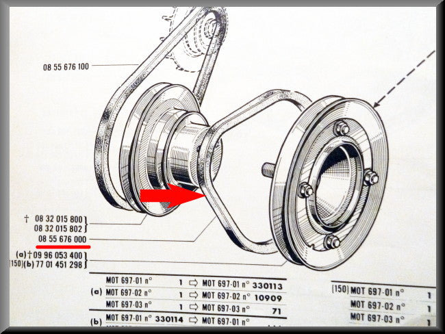 Courroie trapézoïdale large – Renault 16 – OEM 7701348229 / 0855676000