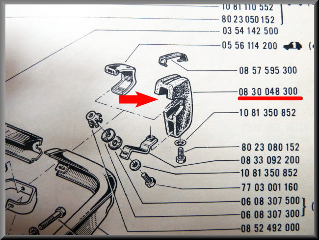Bumper buffer rear left R16 L- TS, first type (with opening for the trim strip).