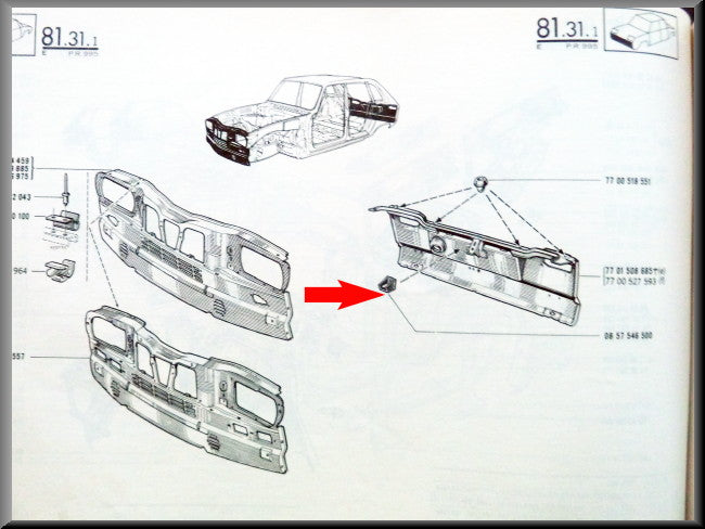 Tailgate lock guide – Renault 16 – OEM 0857546500