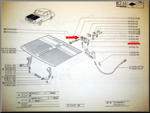 Motorkap slot – Renault 12 – OEM 7700505159 / 7700509159