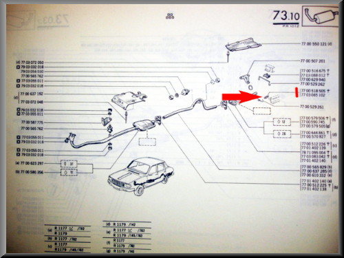 Uitlaatrubber – Renault 12 – Renault 15 - Renault 17 - OEM 7700518505