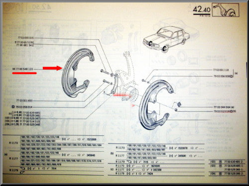 Cache-poussière disque de frein droit – Renault 12 – Renault 15 - Renault 17 - OEM 7700548123
