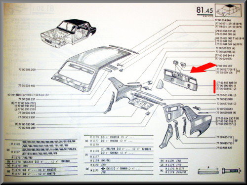 Rear panel – Renault 12 – OEM 7700553686