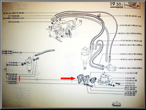 Joint de pompe à essence - Renault 12 - Renault 4 - Renault 5 - Renault divers OEM 7700564395 / 0857524900