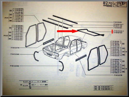 Joint de coffre (360 cm) – Renault 12 <!--fr-->OEM 7700573222 / 7702246689