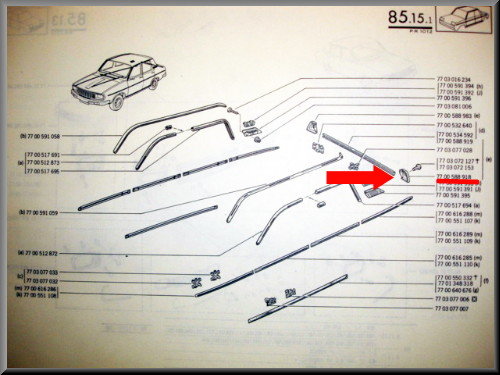 Sierkapje achterscherm links – Renault 12 – OEM 7700588918