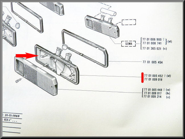 Achterlicht unit rechts – Renault 12 – OEM 7701009018