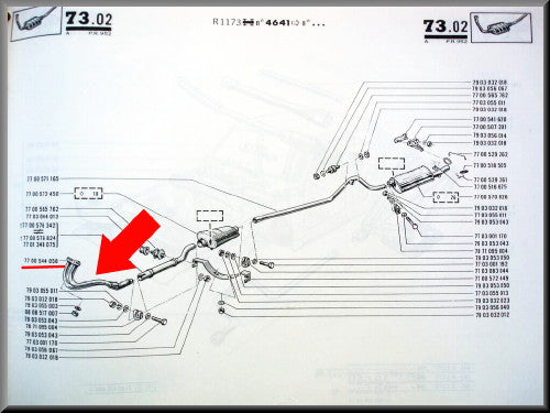 Tuyau avant – Renault 12 Gordini – Renault 15 - Renault 17 - OEM 7700544058