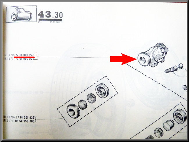 Wielrem cilinder achter rechts Bendix DBA – Renault 12 – Renault 15 - OEM 7701005224