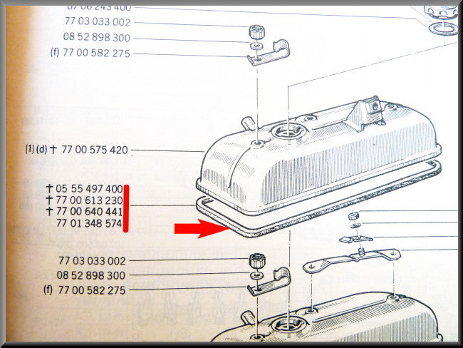 Joint de couvre-culasse – Renault 12 – Renault 15 - Renault 5 - OEM 7701348574