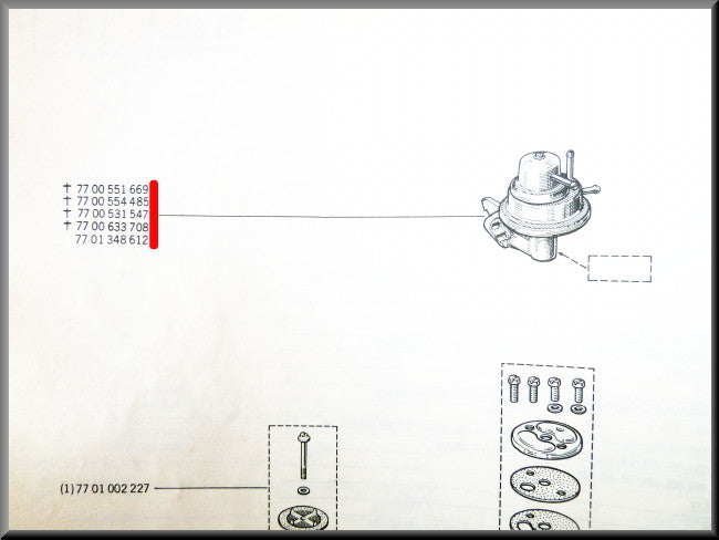 Pompe à essence – Renault 12 – Renault 15 - Renault 18 - OEM 7701348612 / 7700556887