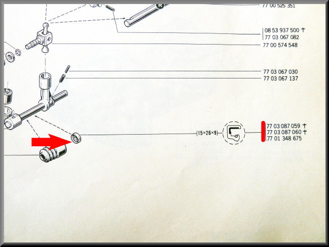 Joint spi de tringlerie de boîte (15x26x9 mm) – Renault 12 – Renault 15 - Renault 17 - OEM 7701348675
