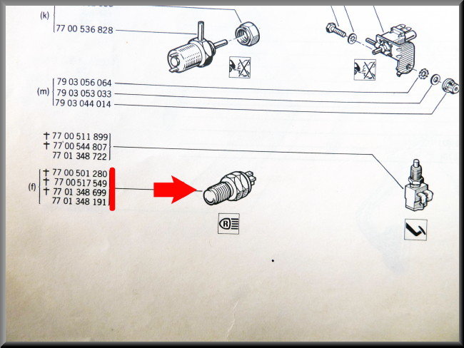 Brake Light Switch – Renault 12 – Renault 16 - Renault 4 - OEM 7701348722