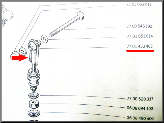 Stabilisatorstang pen – Renault 12 – Renault 15 - Renault 17 - OEM 7701453465