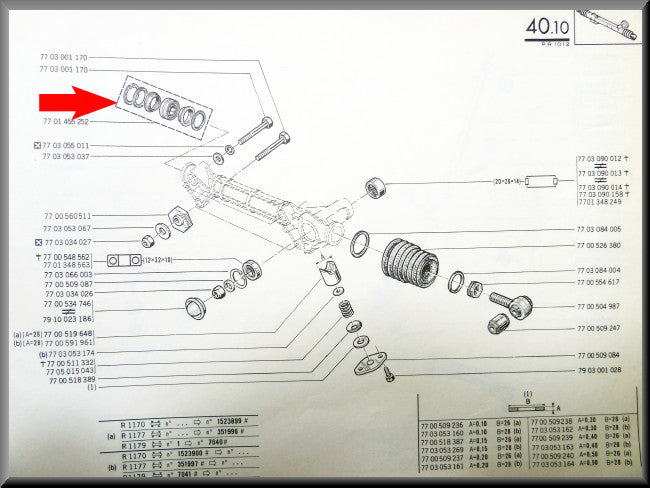 Kit de révision boîtier de direction 32 mm – Renault 12 – Renault 15 - Renault 17 - OEM 7701455252