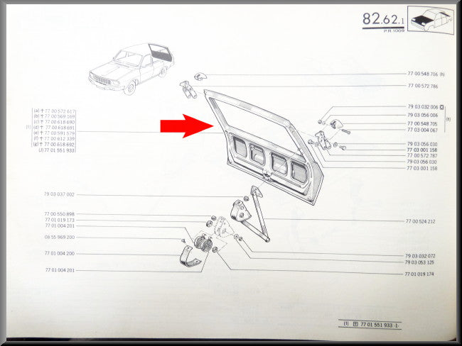 Achterklep Break – Renault 12 – OEM 7701551933