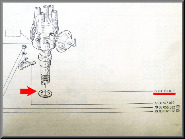 Joint de delco – Renault 12 – Renault 16 - Renault 17 - Renault divers - OEM 7703061013