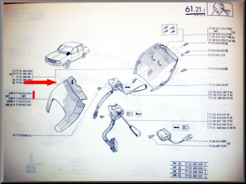 Afdekplaat stuurkolom – Renault 12 – OEM 7700517979 / 7700612204 – Used