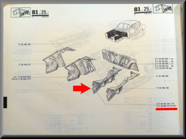 Binnenscherm voorzijde links – Renault 12 - OEM 7700560372