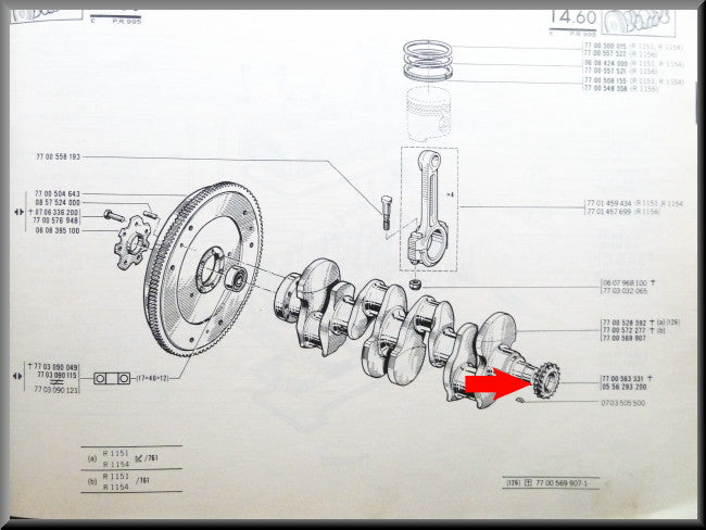 Pignon de vilebrequin – Renault 16 – Renault 12 Gordini - Renault 17 - Alpine A110 - OEM 0556293200