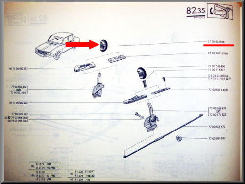 Door handle right – Renault 12 – OEM 7700532848