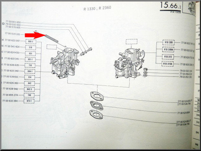 Câble d'accélérateur – Renault 12 – Renault 15 - OEM 7700519101 / 7700509808