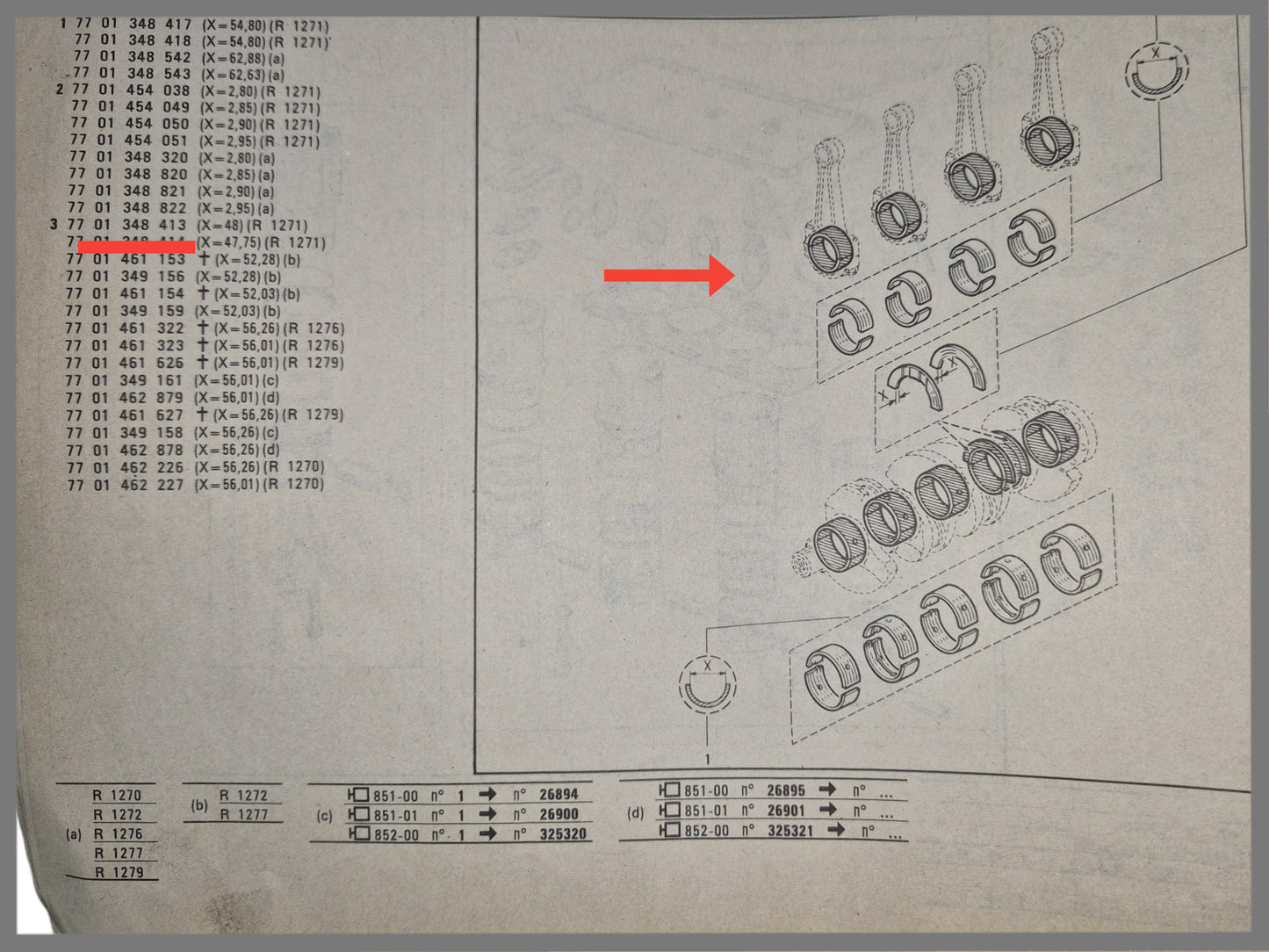 Drijfstanglagerset - Renault 18 - Fuego - Renault 20 - OEM 7701461153