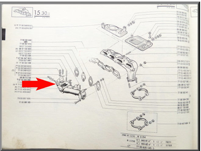 Collecteur d'admission – Renault 16 TX – OEM 7701457084