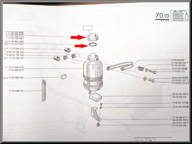 Bouchon et joint vase d'expansion – Renault 12 – Renault 15 - Renault 16 - Renault divers - OEM 7701348847
