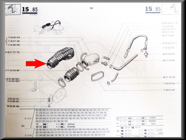 Cache-culbuteur carburateur – Renault 16 TS – OEM 0857727700