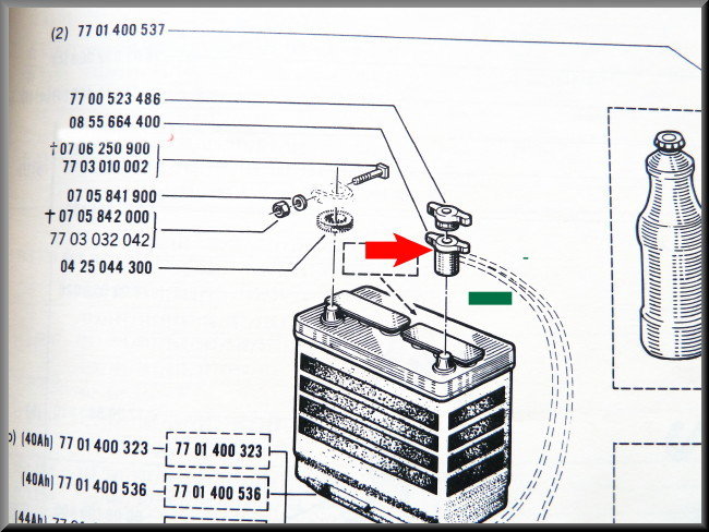 Accupool bevestiging (min) – Renault 12 - Renault 15 - Renault 16 - Renault divers