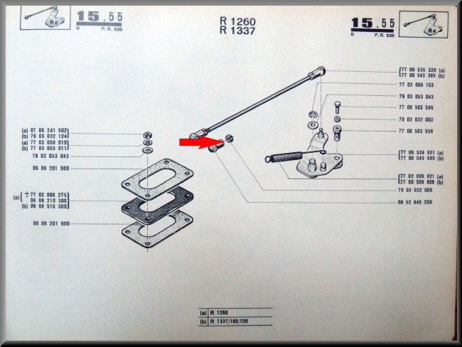 Contre-écrou rotule tringlerie carburateur – Renault 12 – Renault 15 - Renault 16 - OEM 7903032009