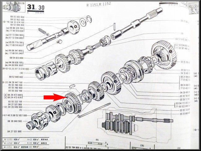 Pignon de marche arrière (40 dents) boîte 336 – Renault 16 – Réf. pièce d'origine 0824473640